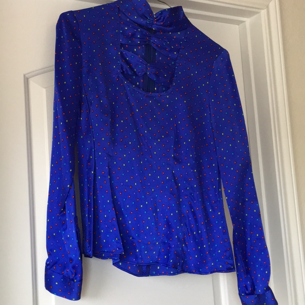 Silk blouse polka dot